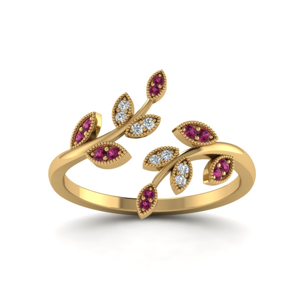swirl-leaf-promise-diamond-ring-with-pink-sapphire-in-14K-yellow-gold-FD8342GSADRPI-NL-YG