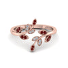 Load image into Gallery viewer, swirl-leaf-promise-diamond-ring-with-ruby-in-14K-rose-gold-FD8342GRUDR-NL-RG