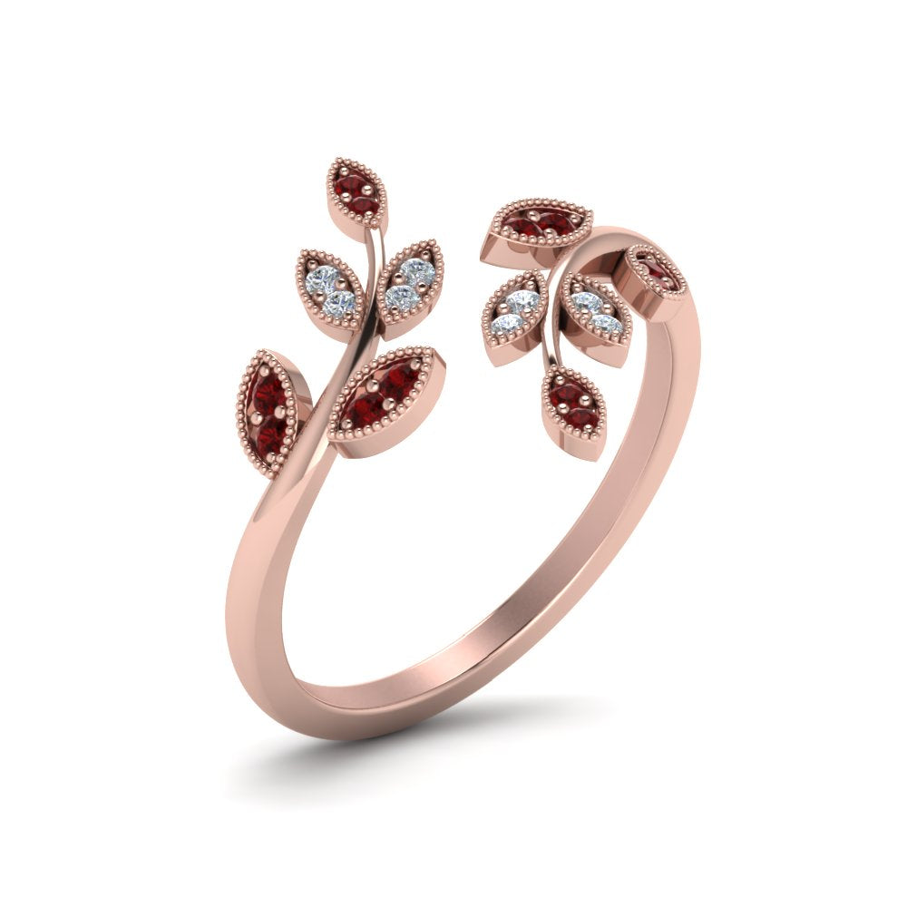 swirl-leaf-promise-diamond-ring-with-ruby-in-14K-rose-gold-FD8342GRUDR-NL-RG