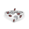 Load image into Gallery viewer, swirl-leaf-promise-diamond-ring-with-ruby-in-14K-white-gold-FD8342GRUDR-NL-WG