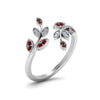 Load image into Gallery viewer, swirl-leaf-promise-diamond-ring-with-ruby-in-14K-white-gold-FD8342GRUDR-NL-WG