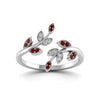 Load image into Gallery viewer, swirl-leaf-promise-diamond-ring-with-ruby-in-14K-white-gold-FD8342GRUDR-NL-WG