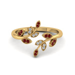 Load image into Gallery viewer, swirl-leaf-promise-diamond-ring-with-ruby-in-14K-yellow-gold-FD8342GRUDR-NL-YG

