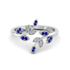 Load image into Gallery viewer, swirl-leaf-promise-diamond-ring-with-sapphire-in-14K-white-gold-FD8342GSABL-NL-WG
