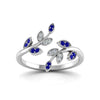 Load image into Gallery viewer, swirl-leaf-promise-diamond-ring-with-sapphire-in-14K-white-gold-FD8342GSABL-NL-WG