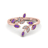 Load image into Gallery viewer, swirl-leaf-promise-diamond-ring-with-violac-topaz-in-14K-rose-gold-FD8342GVITO-NL-RG