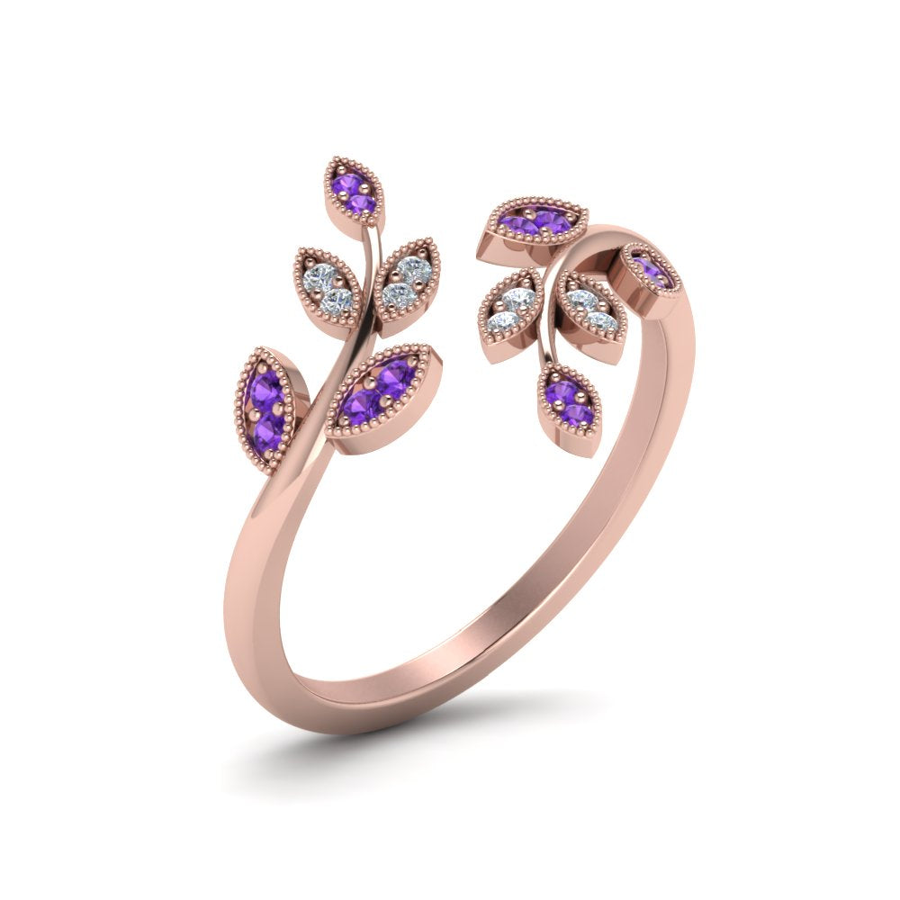 swirl-leaf-promise-diamond-ring-with-violac-topaz-in-14K-rose-gold-FD8342GVITO-NL-RG