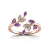 Load image into Gallery viewer, swirl-leaf-promise-diamond-ring-with-violac-topaz-in-14K-rose-gold-FD8342GVITO-NL-RG