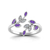 Load image into Gallery viewer, swirl-leaf-promise-diamond-ring-with-violac-topaz-in-14K-white-gold-FD8342GVITO-NL-WG