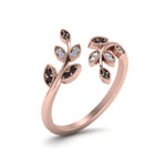 Load image into Gallery viewer, swirl-leaf-promise-ring-with-black-diamond-in-14K-rose-gold-FD8342GBLACK-NL-RG
