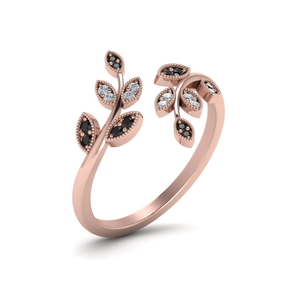 swirl-leaf-promise-ring-with-black-diamond-in-14K-rose-gold-FD8342GBLACK-NL-RG