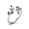 Load image into Gallery viewer, swirl-leaf-promise-ring-with-black-diamond-in-14K-white-gold-FD8342GBLACK-NL-WG