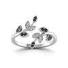 Load image into Gallery viewer, swirl-leaf-promise-ring-with-black-diamond-in-14K-white-gold-FD8342GBLACK-NL-WG