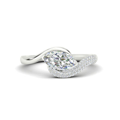 Swirl Marquise Cut Diamond Engagement Ring