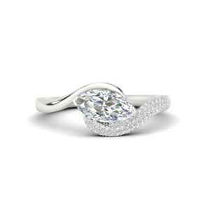 Swirl Marquise Cut Diamond Engagement Ring