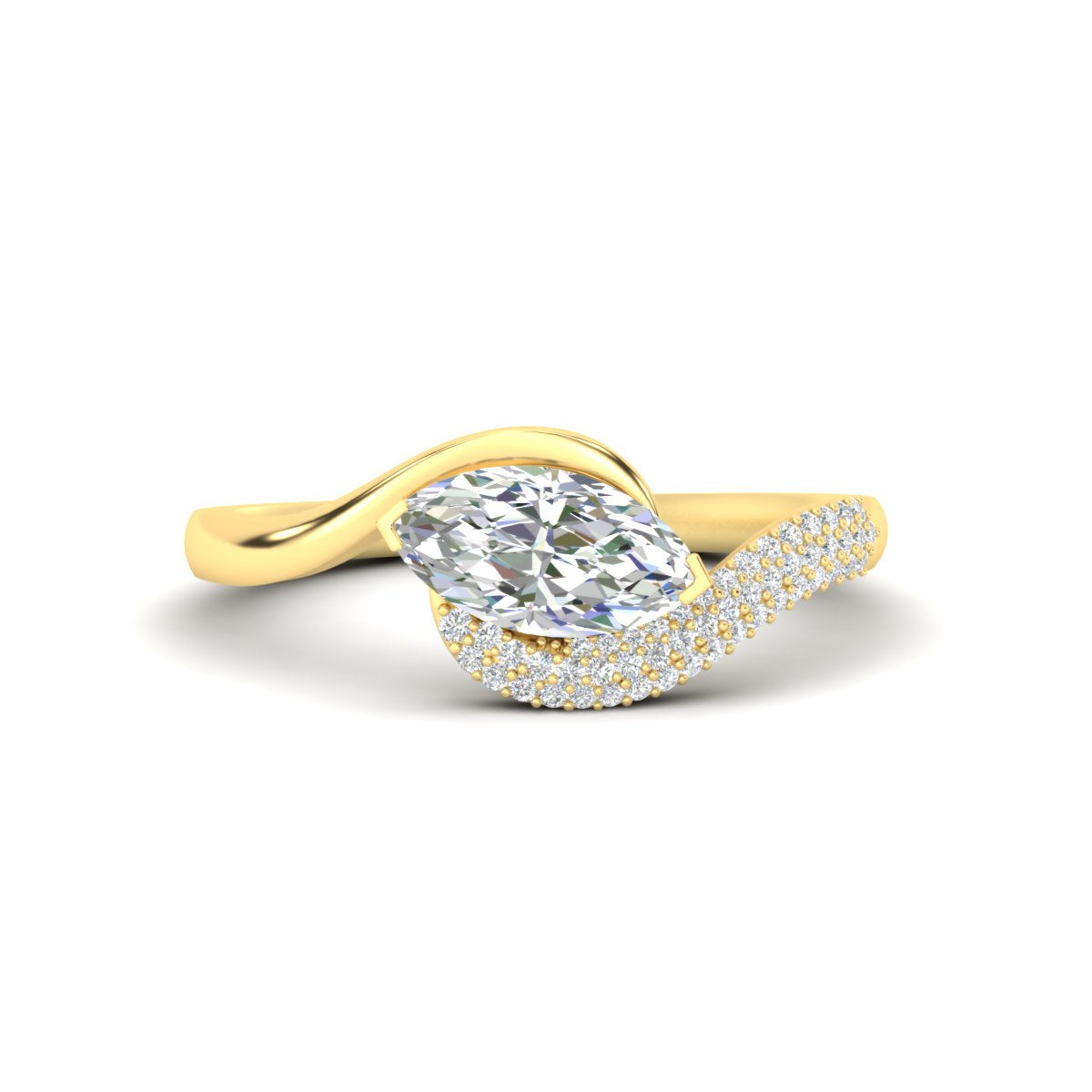 Swirl Marquise Cut Engagement Ring