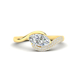 Swirl Marquise Cut Engagement Ring