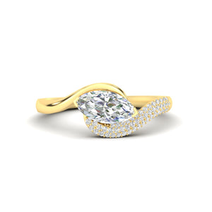 Swirl Marquise Cut Engagement Ring