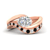 Load image into Gallery viewer, swirl-oval-east-west-black-diamond-wedding-ring-set-in-rose-gold-fd11522gblack-nl-rg