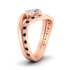 Load image into Gallery viewer, swirl-oval-east-west-black-diamond-wedding-ring-set-in-rose-gold-fd11522gblack-nl-rg