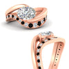 Load image into Gallery viewer, swirl-oval-east-west-black-diamond-wedding-ring-set-in-rose-gold-fd11522gblack-nl-rg