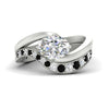 Load image into Gallery viewer, swirl-oval-east-west-black-diamond-wedding-ring-set-in-white-gold-fd11522gblack-nl-wg