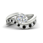 Load image into Gallery viewer, swirl-oval-east-west-black-diamond-wedding-ring-set-in-white-gold-fd11522gblack-nl-wg
