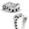 Thumbnail 74 - swirl-oval-east-west-black-diamond-wedding-ring-set-in-white-gold-fd11522gblack-nl-wg