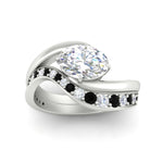 Load image into Gallery viewer, swirl-oval-east-west-black-diamond-wedding-ring-set-in-white-gold-fd11522gblack-nl-wg
