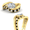 Load image into Gallery viewer, swirl-oval-east-west-black-diamond-wedding-ring-set-in-yellow-gold-fd11522gblack-nl-yg