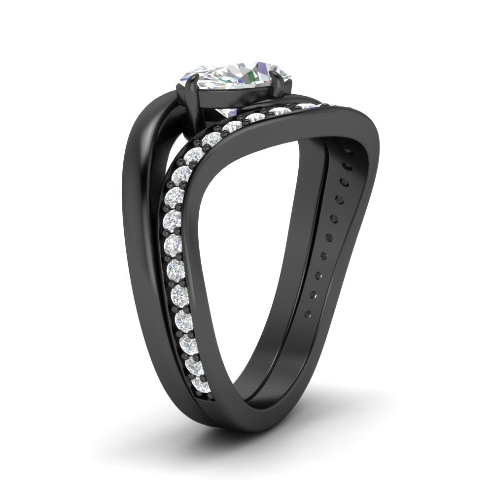swirl-oval-east-west-diamond-wedding-ring-set-in-black-gold-fd11522-nl-bg