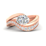 Load image into Gallery viewer, swirl-oval-east-west-diamond-wedding-ring-set-in-rose-gold-fd11522-nl-rg
