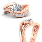 Load image into Gallery viewer, swirl-oval-east-west-diamond-wedding-ring-set-in-rose-gold-fd11522-nl-rg
