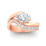 Load image into Gallery viewer, swirl-oval-east-west-diamond-wedding-ring-set-in-rose-gold-fd11522-nl-rg
