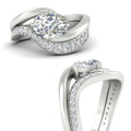 Thumbnail 14 - swirl-oval-east-west-diamond-wedding-ring-set-in-white-gold-fd11522-nl-wg