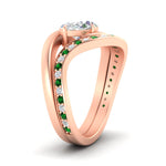 Load image into Gallery viewer, swirl-oval-east-west-emerald-wedding-ring-set-in-rose-gold-fd11522gemgr-nl-rg
