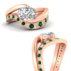 Load image into Gallery viewer, swirl-oval-east-west-emerald-wedding-ring-set-in-rose-gold-fd11522gemgr-nl-rg