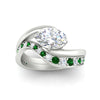 Load image into Gallery viewer, swirl-oval-east-west-emerald-wedding-ring-set-in-white-gold-fd11522gemgr-nl-wg