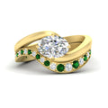 Thumbnail 53 - swirl-oval-east-west-emerald-wedding-ring-set-in-yellow-gold-fd11522gemgr-nl-yg