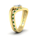 Thumbnail 56 - swirl-oval-east-west-emerald-wedding-ring-set-in-yellow-gold-fd11522gemgr-nl-yg