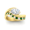 Load image into Gallery viewer, swirl-oval-east-west-emerald-wedding-ring-set-in-yellow-gold-fd11522gemgr-nl-yg