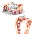 Thumbnail 34 - swirl-oval-east-west-pink-sapphire-wedding-ring-set-in-rose-gold-fd11522gsadrpi-nl-rg