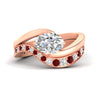 Load image into Gallery viewer, swirl-oval-east-west-ruby-wedding-ring-set-in-rose-gold-fd11522grudr-nl-rg