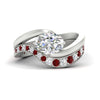 Load image into Gallery viewer, swirl-oval-east-west-ruby-wedding-ring-set-in-white-gold-fd11522grudr-nl-wg