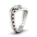 Thumbnail 64 - swirl-oval-east-west-ruby-wedding-ring-set-in-white-gold-fd11522grudr-nl-wg