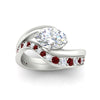 Load image into Gallery viewer, swirl-oval-east-west-ruby-wedding-ring-set-in-white-gold-fd11522grudr-nl-wg