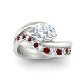 Thumbnail 63 - swirl-oval-east-west-ruby-wedding-ring-set-in-white-gold-fd11522grudr-nl-wg