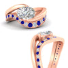 Load image into Gallery viewer, swirl-oval-east-west-sapphire-wedding-ring-set-in-rose-gold-fd11522gsabl-nl-rg