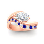 Load image into Gallery viewer, swirl-oval-east-west-sapphire-wedding-ring-set-in-rose-gold-fd11522gsabl-nl-rg

