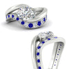 Load image into Gallery viewer, swirl-oval-east-west-sapphire-wedding-ring-set-in-white-gold-fd11522gsabl-nl-wg